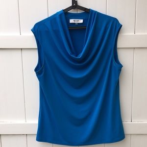 Sleeveless cowl-necked blouse